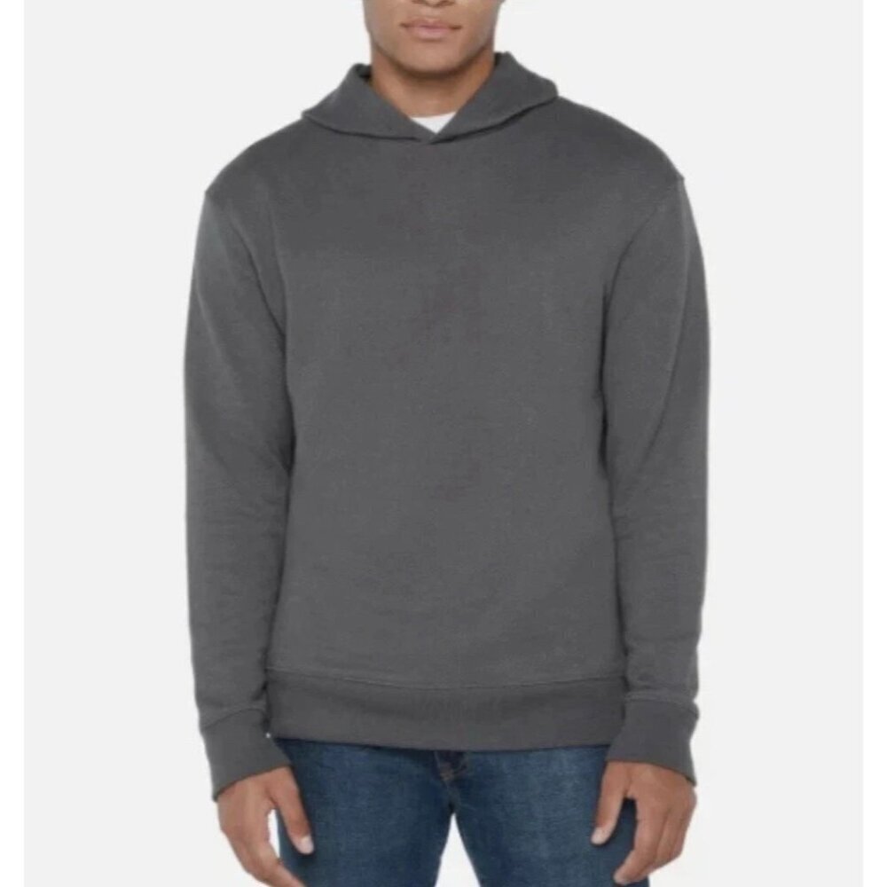NEW Gap Men's L Textured Hoodie Gray Cotton Blend Casual Pullover Sweatshirt